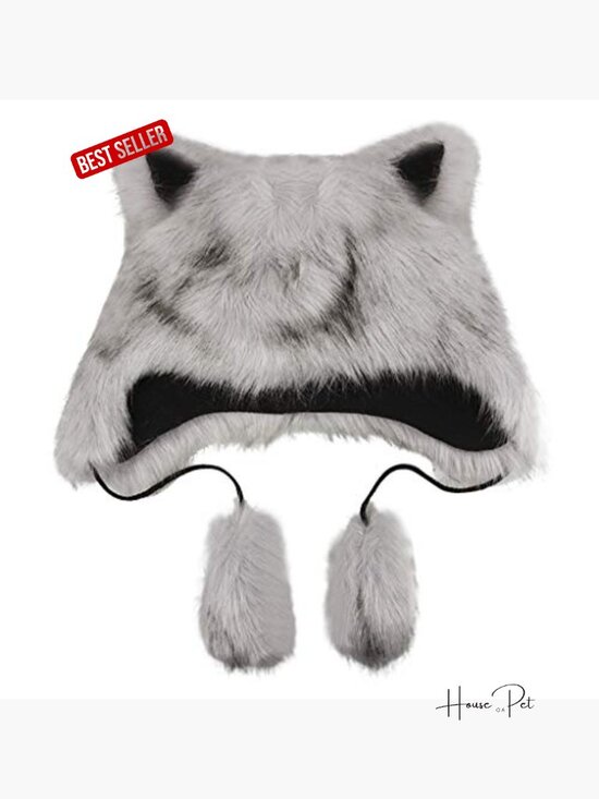 Faux Fur Trapper Hat with Animal Horns Ears Unisex Winter Costume Hat main image 4